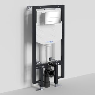 Система инсталляции для унитазов WasserKRAFT Vils 56TLT.010.ME.CH04 с кнопкой смыва хром