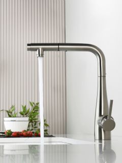 Смеситель для кухни AQUAme Cucina AQM9902BN с выдвижным изливом никель брашированный