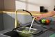 Смеситель для кухни AQUAme Cucina AQM9902BG с выдвижным изливом золото брашированное