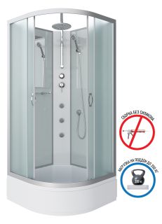 Душевая кабина Niagara NG-3302-14BKTG с гидромассажем 100x100см серебро/матовое