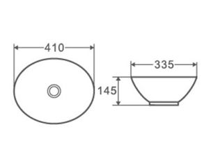 Раковина накладная D&K Matrix DT1390708 41см белый матовый