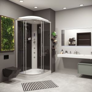 Душевая кабина Niagara NG-3512-14RF с гидромассажем 120x80см серебро/тонированное