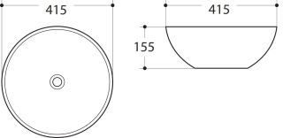 Раковина Art&Max 41см чёрный матовый AM-104-MB Раковина Art&Max 41см чёрный матовый AM-104-MB