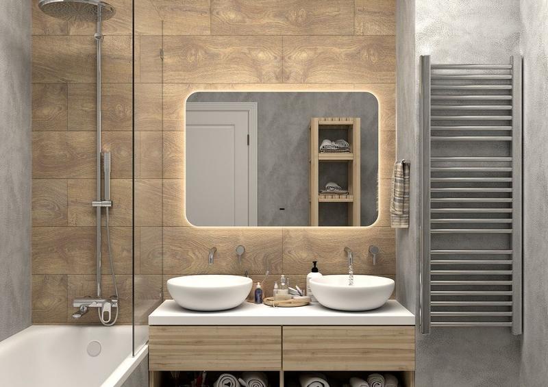 Зеркало с холодной подсветкой Art&Max Ravenna 100x70см AM-Rav-1000-700-DS-C