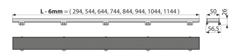 Решетка для душевого лотка AlcaPlast дизайн FLOOR 65см хром FLOOR-650