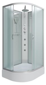 Душевая кабина Niagara NG-33184-14RBKTG с гидромассажем 110x80см серебро/матовое