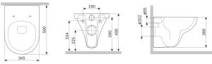 Унитаз подвесной Am.Pm Gem FlashClean с сиденьем микролифт белый/чёрный C901700SCmb