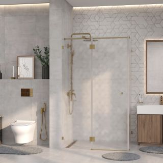 Душевой уголок WasserKRAFT Ems 76H07R-TXG 120x90 см профиль золото стекло текстурное
