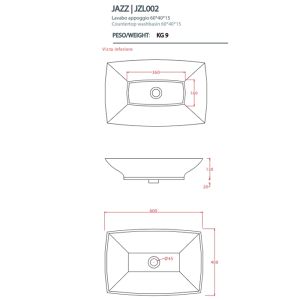 Раковина ArtCeram JAZZ JZL001 01 00*1 белая 91.5 см