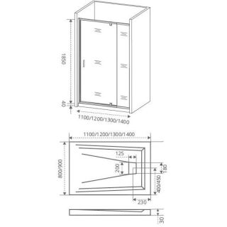 Душевая дверь Good Door Orion WTW - PD-110-С-CH стекло прозрачное Душевая дверь Good Door Orion WTW - PD-110-С-CH стекло прозрачное