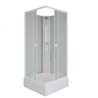 Душевая кабина Niagara Promo P100/26Q/MT/BK 100x100 см профиль белый стекло матовое