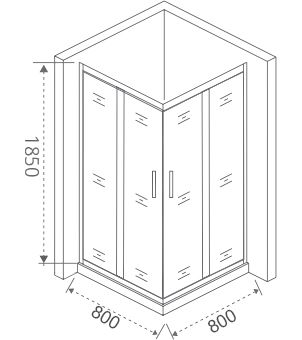 Душевой уголок Good Door Jazze CR -80-G-BR стекло матовое