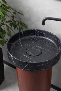 Накладная раковина с пьедесталом золото Armadi Art Sole Corian 801-NM+801-Base-Rwood Nero Marquina/красное дерево Накладная раковина с пьедесталом золото Armadi Art Sole Corian 801-NM+801-Base-Rwood Nero Marquina/красное дерево
