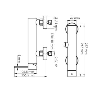 Смеситель для душа WasserKRAFT Niers 3002GR графит