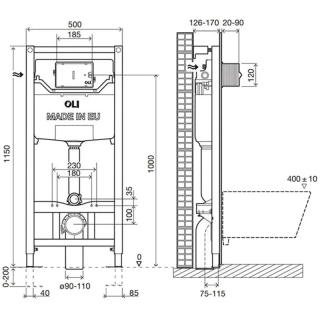 Инсталляция для унитаза Oli 120 ECO 879235pKA02 панель слива Karisma хром матовый
