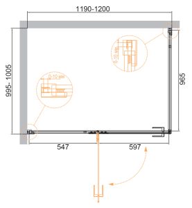 Душевой уголок Cezares Bellagio 120x100см чёрный BELLAGIO-AH-1-120/100-C-NERO