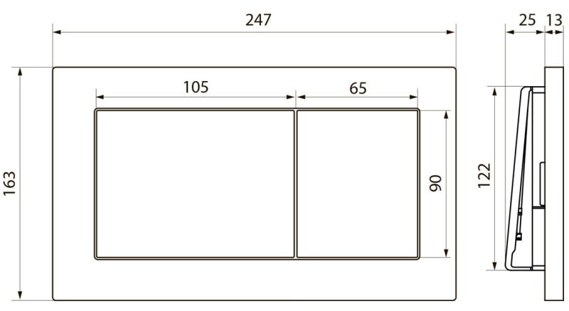 Клавиша смыва Point Ника PN44081C хром Клавиша смыва Point Ника PN44081C хром