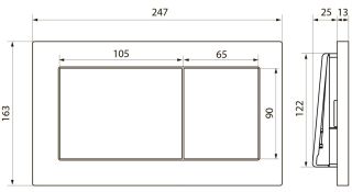 Клавиша смыва Point Ника PN44081BM чёрный матовый Клавиша смыва Point Ника PN44081BM чёрный матовый