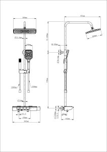 Душевая стойка Wonzon & Woghand Muse Lumia WW-B4174-MW с термостатом белый матовый