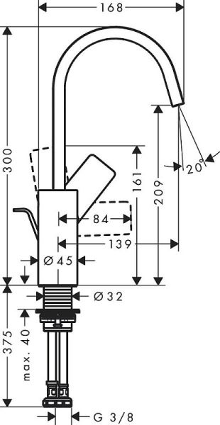 Смеситель для раковины Hansgrohe Vivenis 75030670 черный