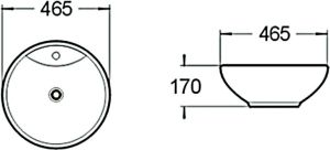 Раковина накладная SantiLine SL-1067 46см белый