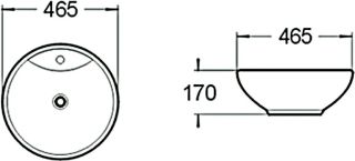 Раковина накладная SantiLine SL-1067 46см белый