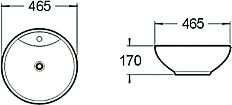 Раковина накладная SantiLine SL-1067 46см белый