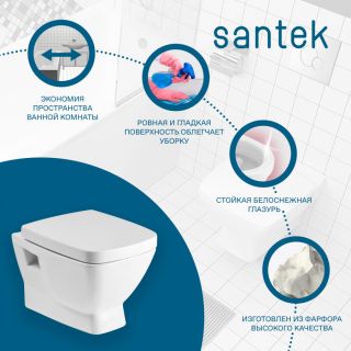 Унитаз подвесной Santek Нео 1WH302423 ободковый микролифт белый