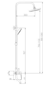 Душевая стойка Haiba HB2414 хром