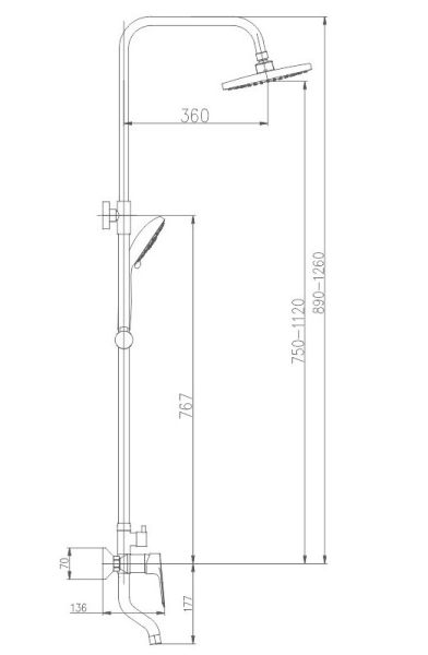 Душевая стойка Haiba HB2414 хром