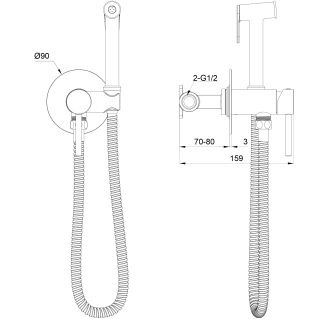 Гигиенический душ со смесителем Wonzon & Woghand Stick WW-88829902-BG брашированное золото
