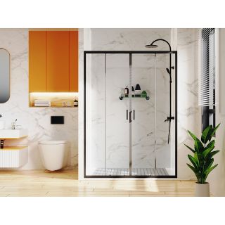 Душевая дверь Azario Tokyo AZ-362K2-170-MB-CL 170 см профиль чёрный матовый стекло прозрачное