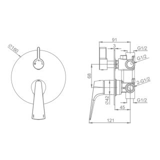 Смеситель для душа Raglo R07.273.03 золотой сатин