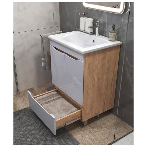 Тумба под раковину напольная Vigo Grani tn.GRI.ELI.60.2D.1Y 60 см дуб золотой