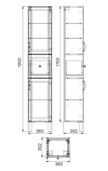 Пенал напольный IDDIS Oxford OXF36N0i97 36см синий