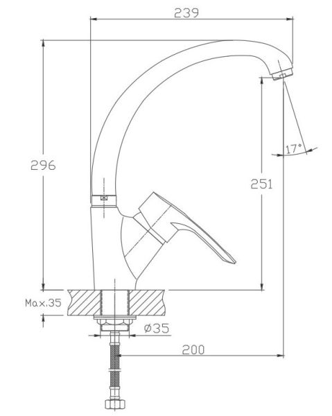 Смеситель для кухни Haiba HB4166-7 чёрный