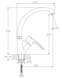 Смеситель для кухни Haiba HB4166-8 серый Смеситель для кухни Haiba HB4166-8 серый