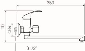 Смеситель для ванны с душем РМС SL128-006E хром