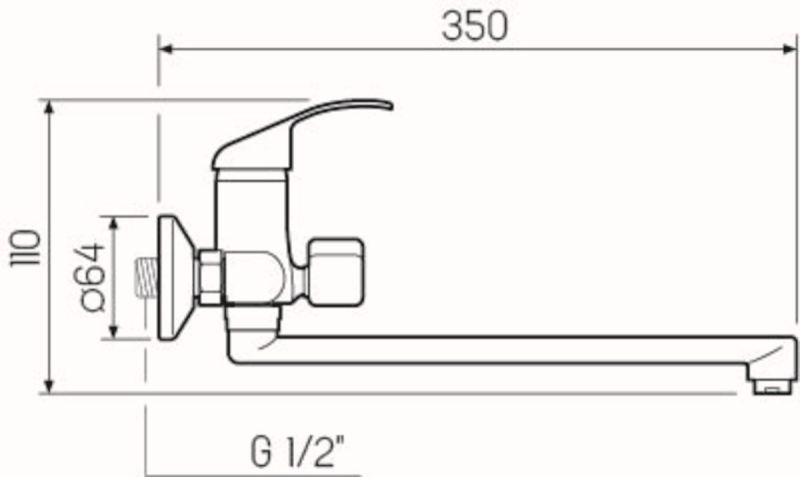 Смеситель для ванны с душем РМС SL128-006E хром