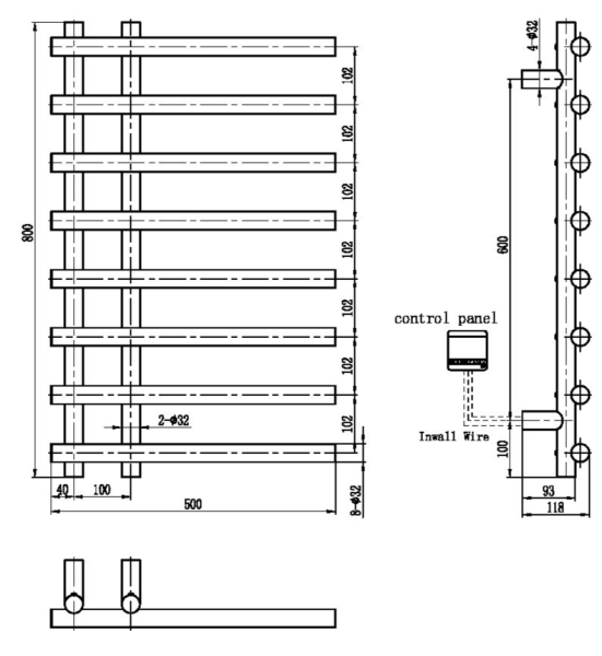 Электрический полотенцесушитель Boheme Uno 722-NB никель Электрический полотенцесушитель Boheme Uno 722-NB никель