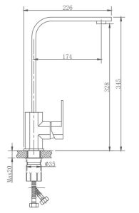 Смеситель для кухни Haiba HB70806 сталь