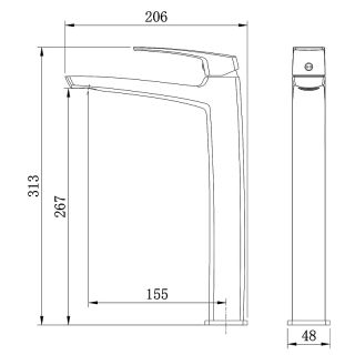 Смеситель для раковины Azario Conda AZ-K9011B чёрный матовый