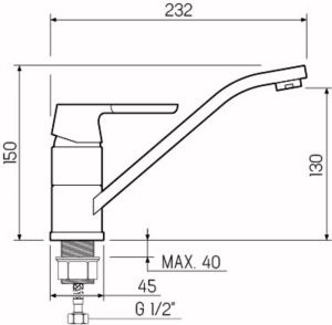 Смеситель для кухни РМС SL123BL-004F-25 хром