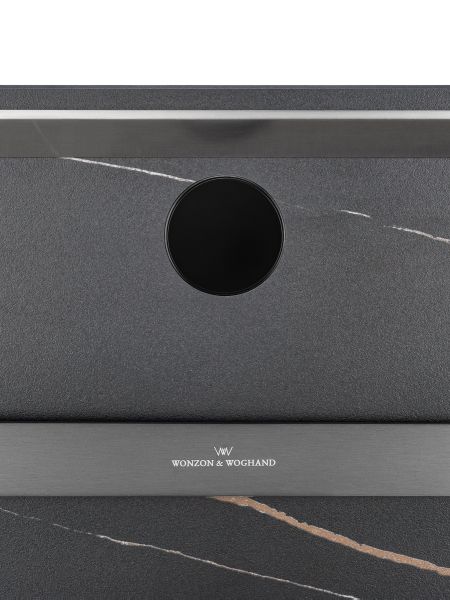 Полотенцесушитель электрический Wonzon & Woghand Stuttgart WW-A504-GM 43x80 см с каменной плитой чёрный мрамор/тёмный графит