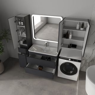 Тумба под раковину Style Line Атлантика Люкс Плюс СС-00002601 90 см графит