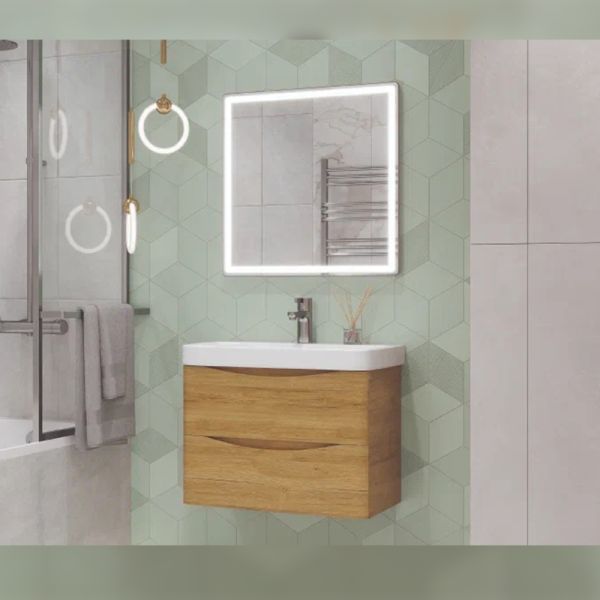 Тумба под раковину подвесная Velvex Clay tp.CLA.9595.70.2Y дуб верона, 70 см