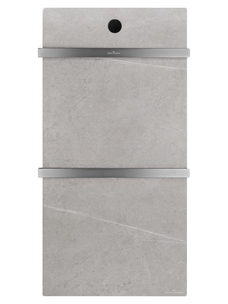 Полотенцесушитель электрический Wonzon & Woghand Stuttgart WW-A502-GM 42x80 см с каменной плитой серый мрамор/тёмный графит