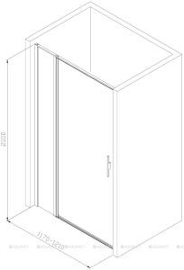 Душевая дверь Allen Brau Priority 120 3.31033.BBA профиль Черный браш
