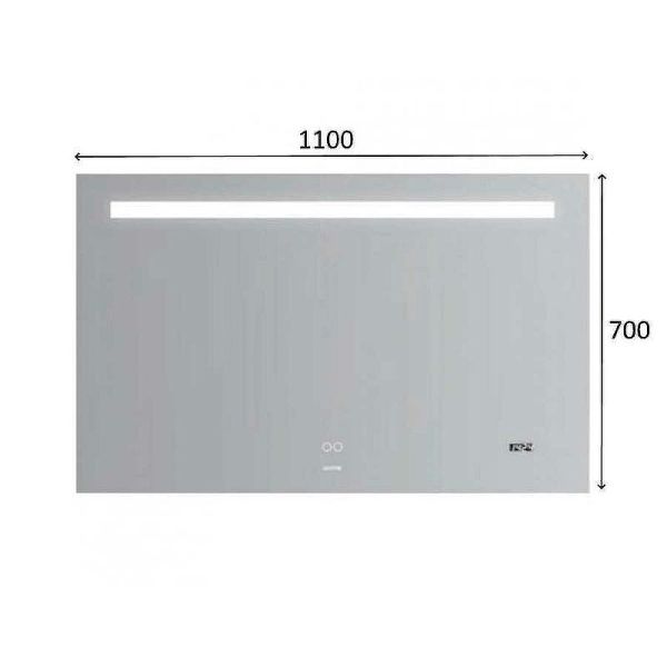 Зеркало с подсветкой Gappo G604-11 110 см с часами и подогревом