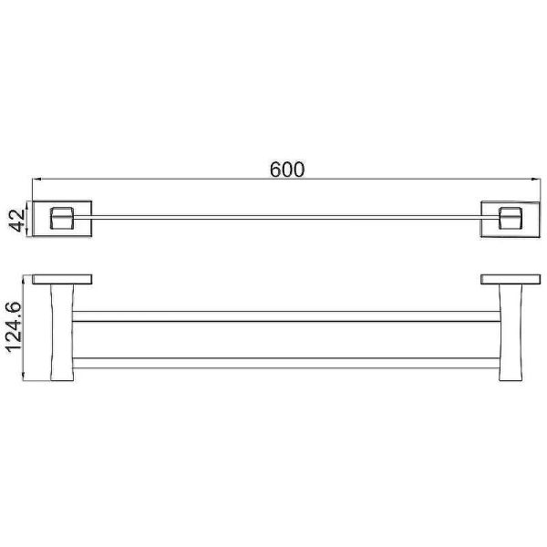 Полотенцедержатель двойной Gappo G0709 60 см хром
